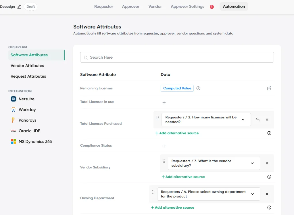 Working with the Schema Tabs