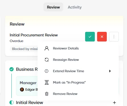 Approver Actions