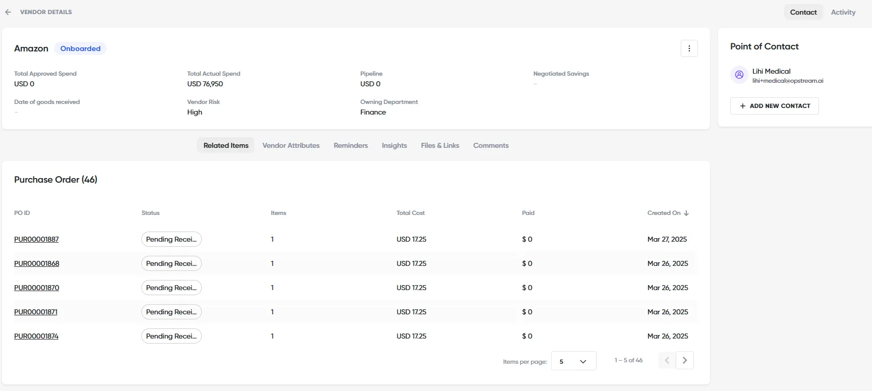 Reviewing Vendor and Software Details