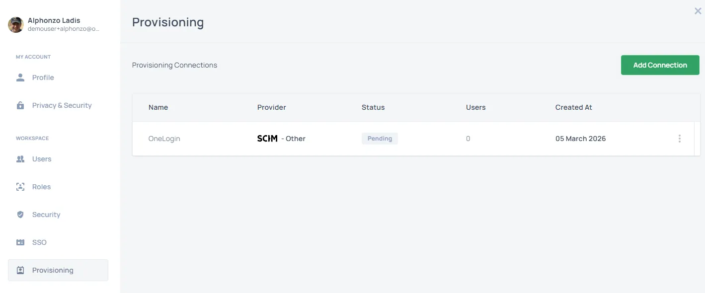 SSO and provisioning