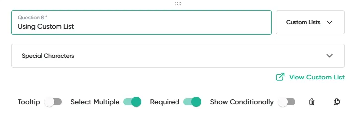 Linking a Custom List to a Form Question