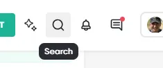 The search icon in the header